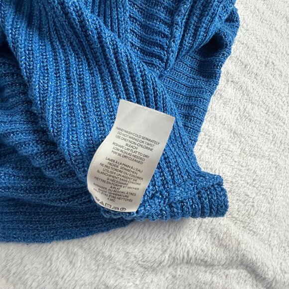 Free People Womens Marley Collared Cropped Oversized V-Neck Sweater Size XS Blue - Picture 5 of 8